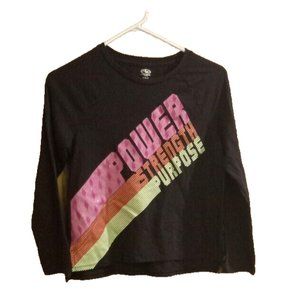 Athletic Works Girls Plus Size Shirt large 10-12 activewear black